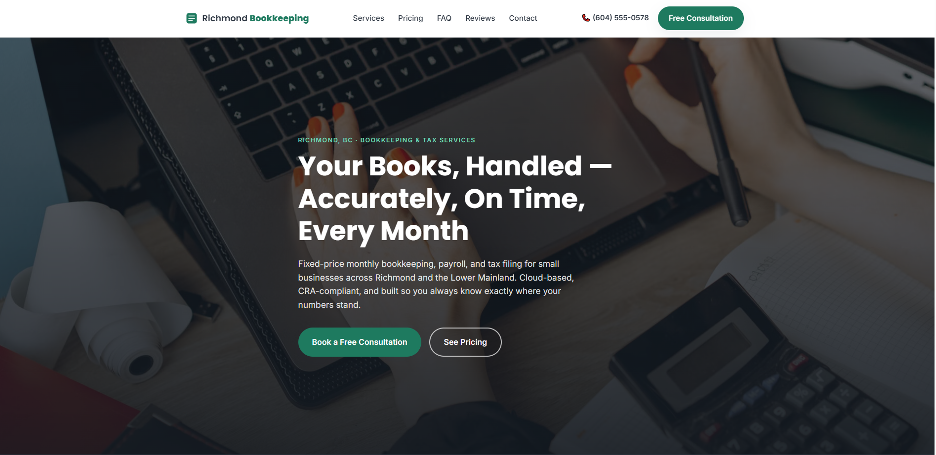 Richmond Bookkeeping & Tax desktop site